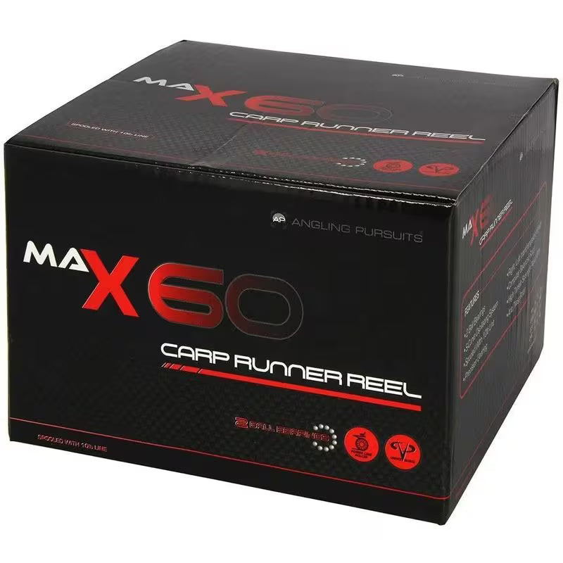 Carp Fishing Max 60 2BB Free Runner Reel with 10lb Line