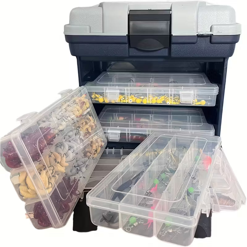cheap fishing boxes uk 4-Layer Portable Bait Fishing Tackle Box – Durable & Compact