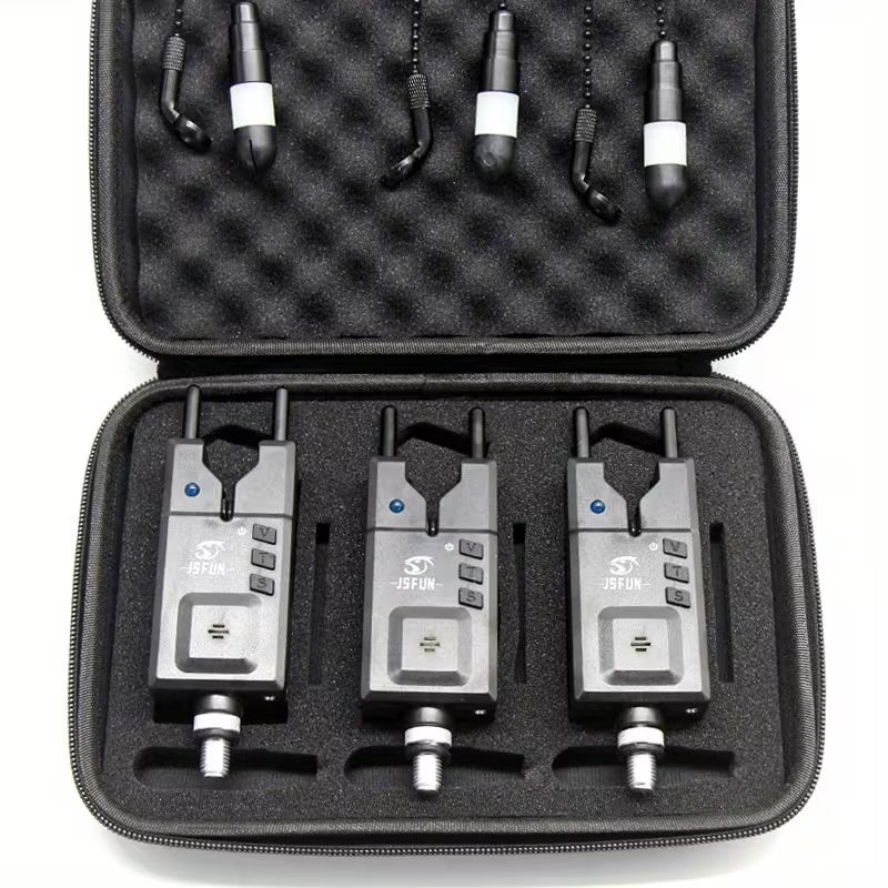 Three JS Fun Quality Black Swingers – Ultra-Sensitive Carp Bite Alarm Indicators