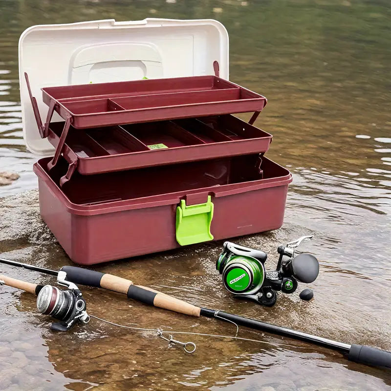 Heavy-Duty 3-Layer Large Capacity Fishing Tackle Box – Waterproof & Durable