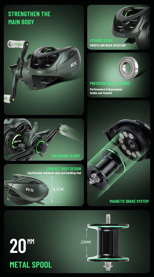 Billings Compact Baitcasting Reel – 6KG Magnetic Brake with Alarm