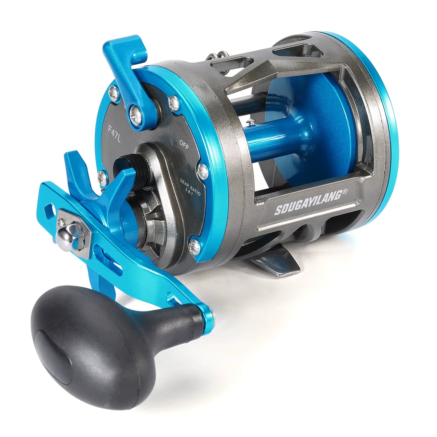 Sougayilang Baitcasting Trolling Reel 28kg Max Drag 3.8 Gear Left/Right Hand Fishing Reel