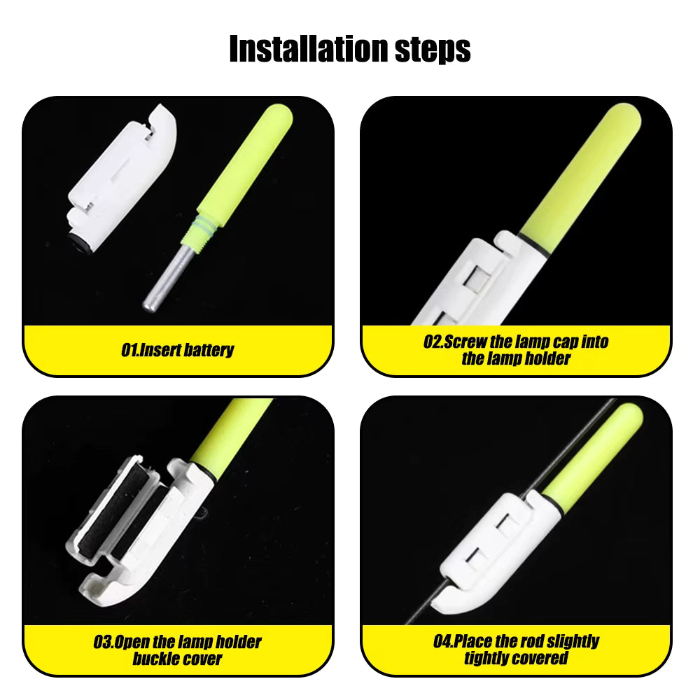 Night Fishing LED Rod Light Stick – Waterproof Luminous Float Tackle with CR322/CR425 Battery