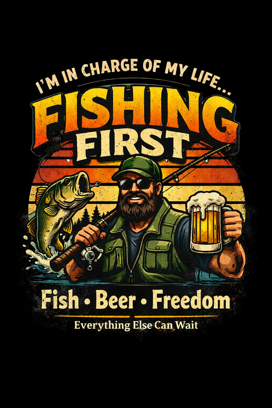 Fish Beer Freedom – I’m in Charge of My Life Fishing Tee Shirt