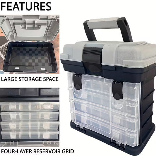 4-Layer Portable Bait Fishing Tackle Box – Durable & Compact