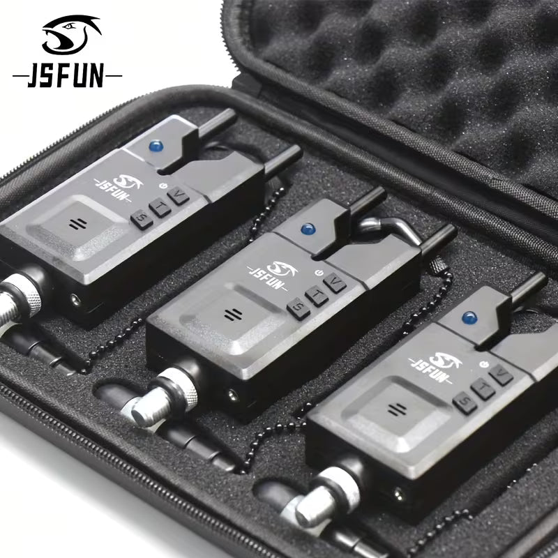 Three JS Fun Quality Black Swingers – Ultra-Sensitive Carp Bite Alarm Indicators