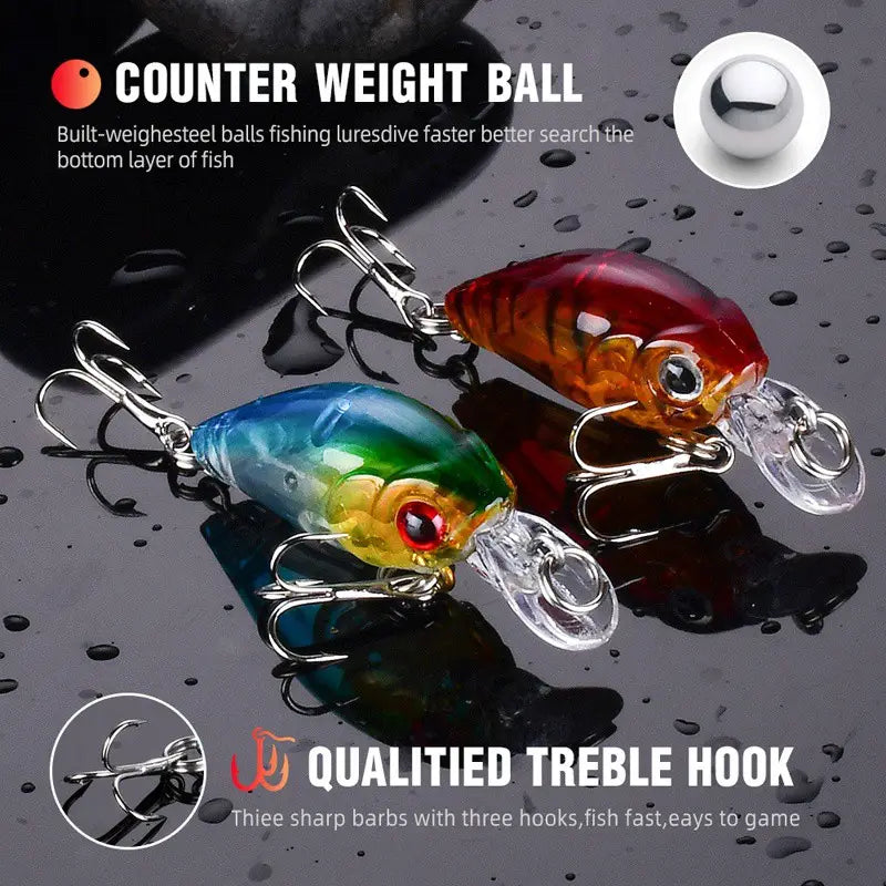 8pcs Crankbait Minnow Lure Set Floating Artificial Lure Surface Lure