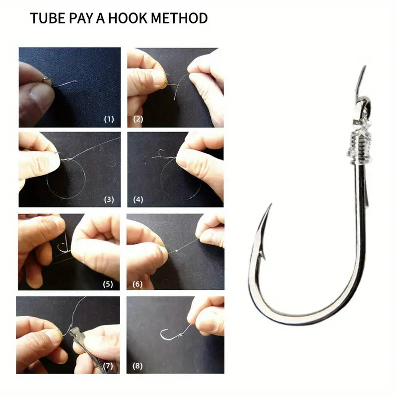 100pcs All-Season Stainless Steel Fishing Hooks  – Ideal for, Carp,& Catfish