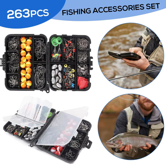 263PCS All-in-One Fishing Gear Set | Tackle Box with Pliers & Accessories