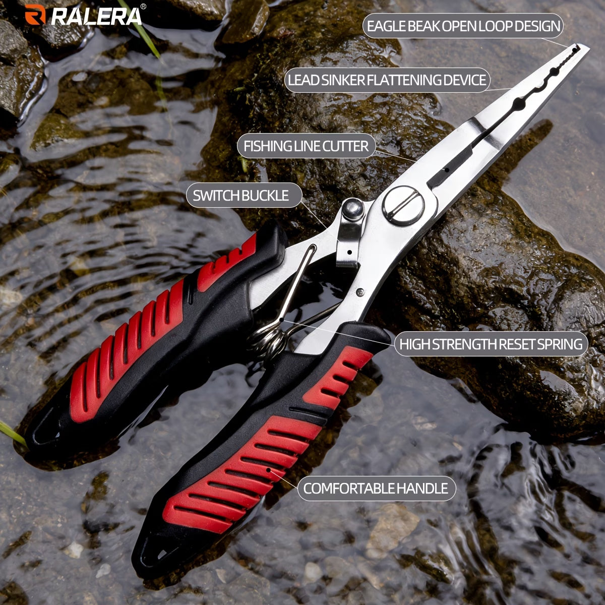 Beginner Ralera Fishing Tool Kit – Stainless Steel Pliers, Hook Remover, Gripper & Gloves