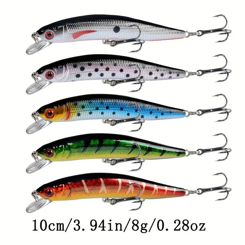 5pcs Set Floating Minnow, Premium Set, Rich Colors