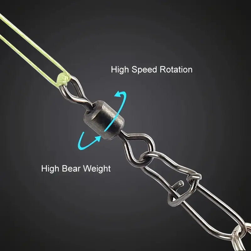 Avlcoaky 210 Fishing Swivel Connectors Box | Durable Barrel Swivels with Secure Snap Pins for Smooth Rotation & Reliable Fishing Tackle