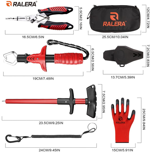 Beginner Ralera Fishing Tool Kit – Stainless Steel Pliers, Hook Remover, Gripper & Gloves