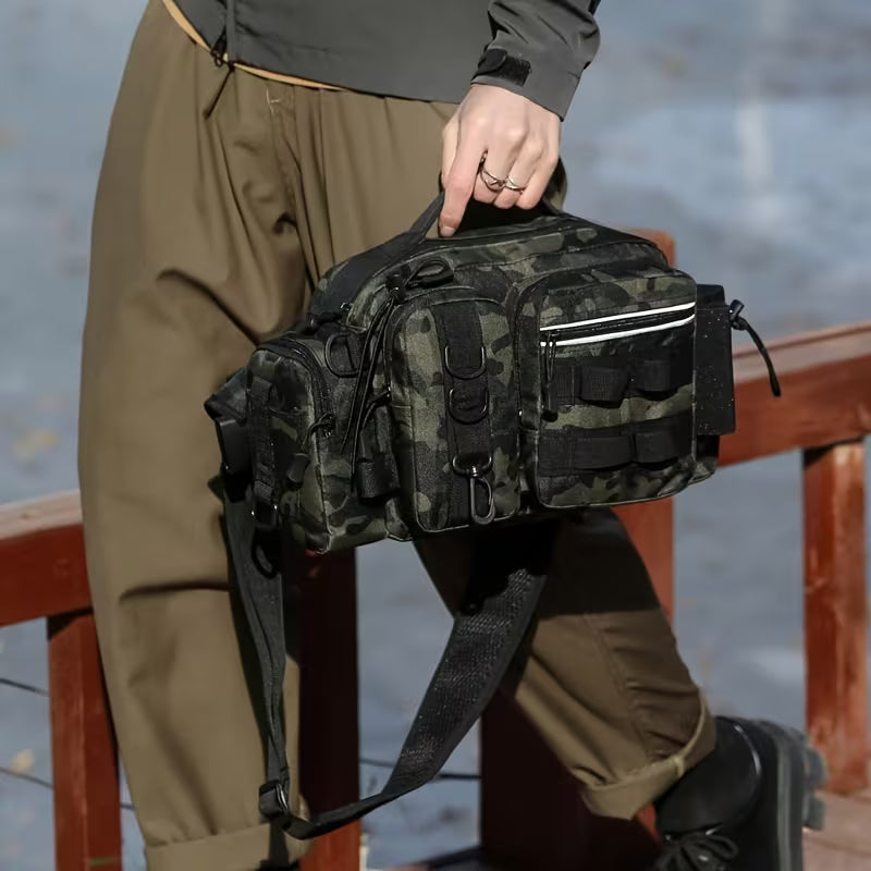 Outdoor Multi-Functional Fishing Backpack | Camouflage Tactical Crossbody Tackle Bag