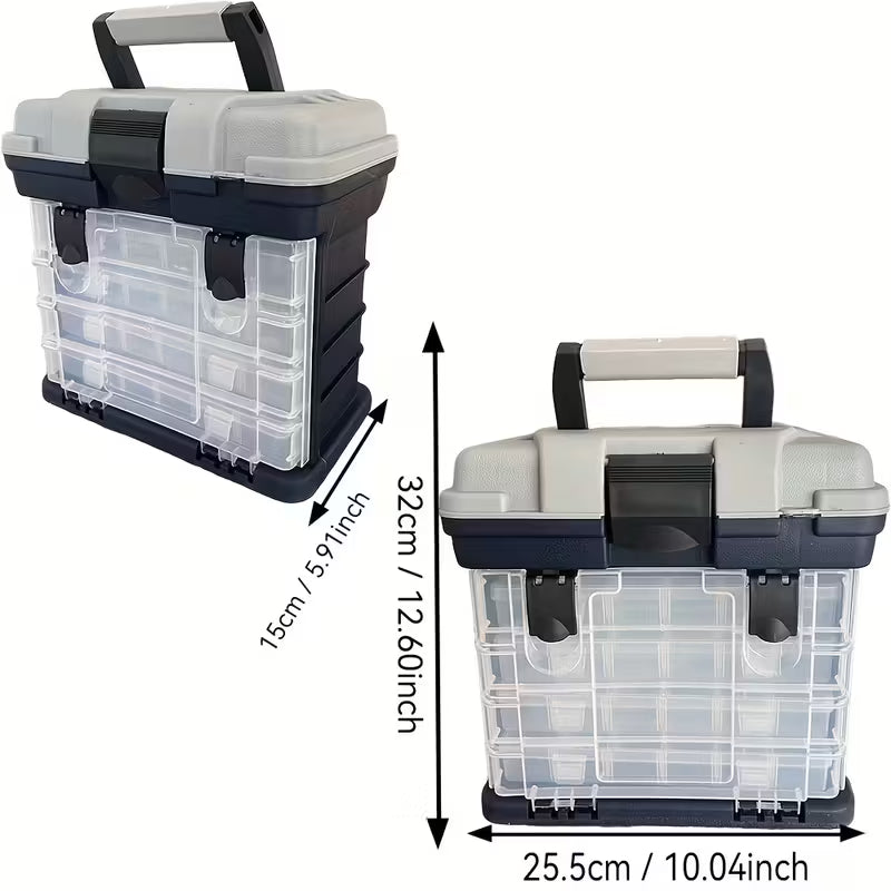 4-Layer Portable Bait Fishing Tackle Box – Durable & Compact