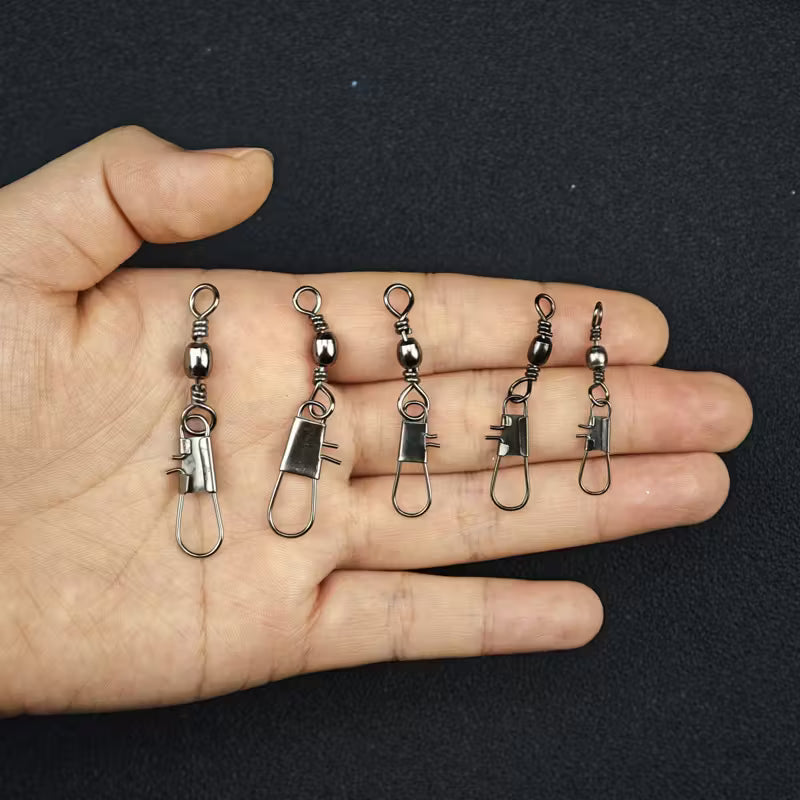 Avlcoaky 210 Fishing Swivel Connectors Box | Durable Barrel Swivels with Secure Snap Pins for Smooth Rotation & Reliable Fishing Tackle