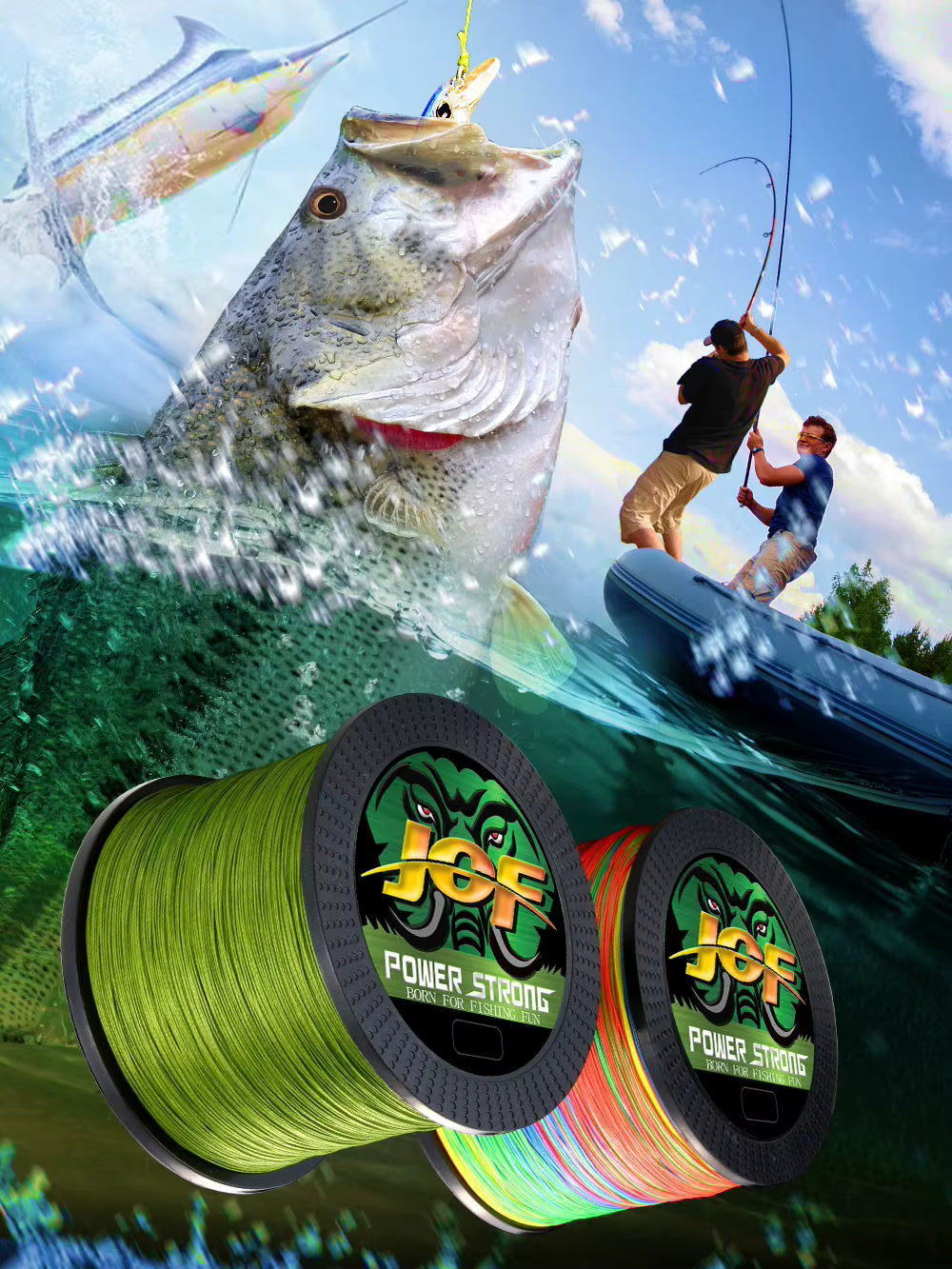 JOF Braided Fishing Line – 4 Strands PE, 100M Strong & Durable
