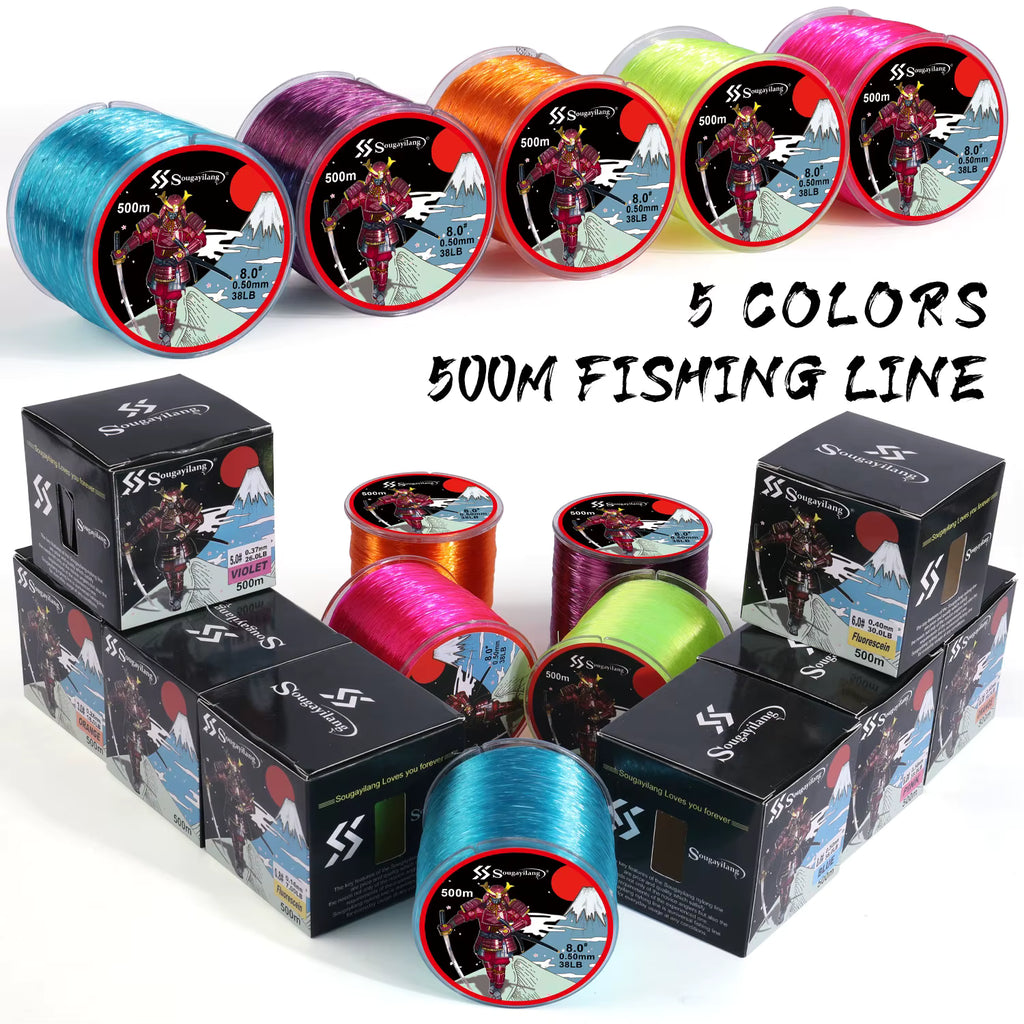 Sougayilang 500M Nylon Fishing Line Strong Japanese Monofilament for Carp & Perch