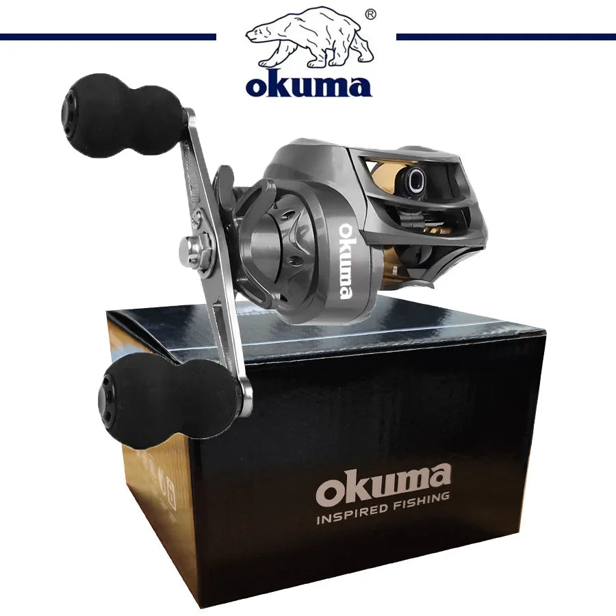 OKUMA Baitcaster Reel – Smooth 18+1 Bearings, Strong 10kg Drag, Fast 7.2:1 Ratio (Gray Finish)