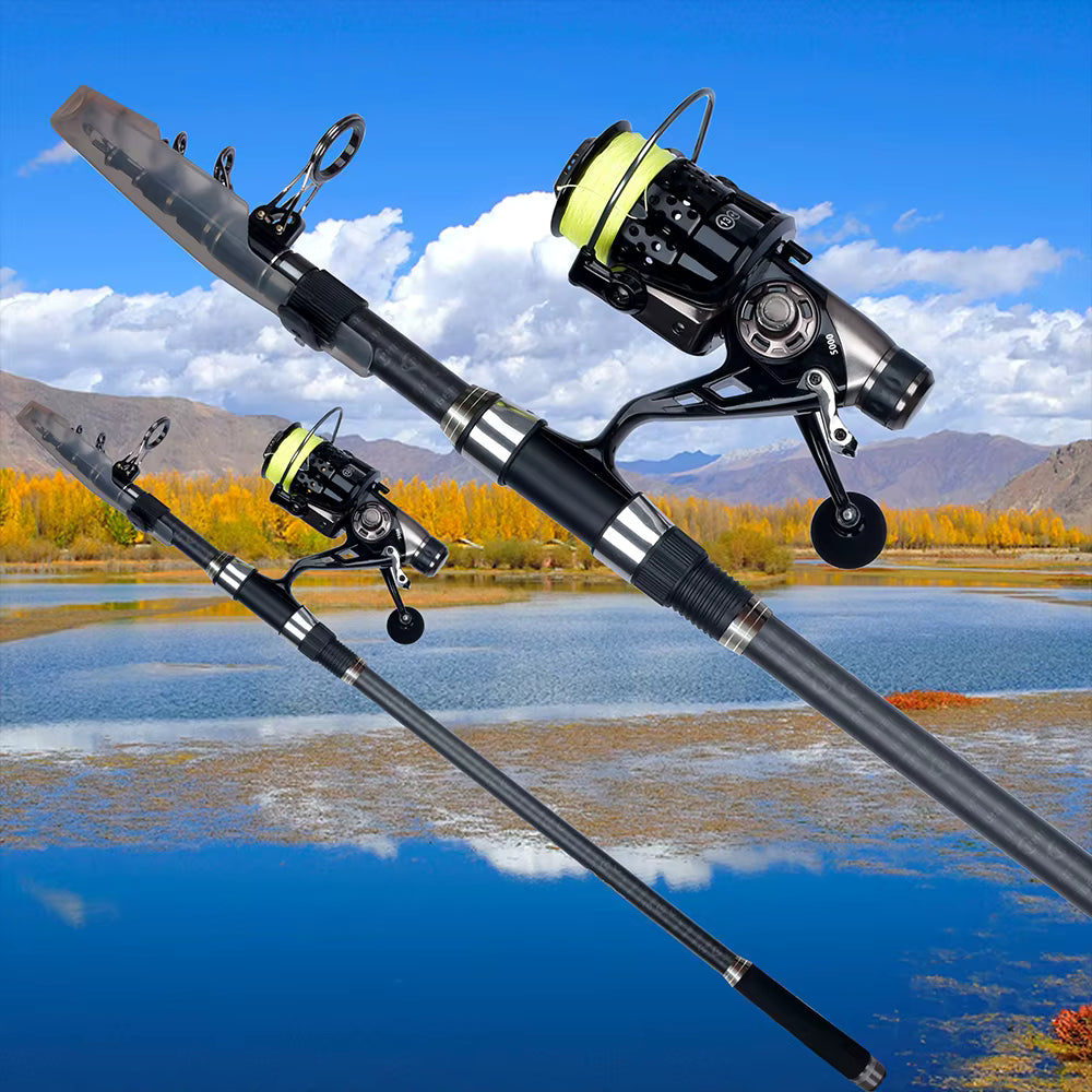 PHISHGER Travel Surf Spinning Rod – 30T Carbon Telescopic Pole, 80–150g Casting Power, Available in 3.6m / 4.2m / 4.5m