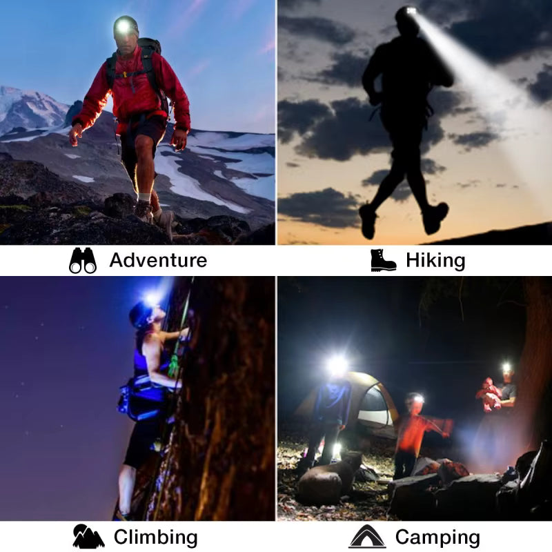 Powerful Rechargeable Headlight, Zoomable & Waterproof Head Torch for Camping, Fishing & Outdoor Use