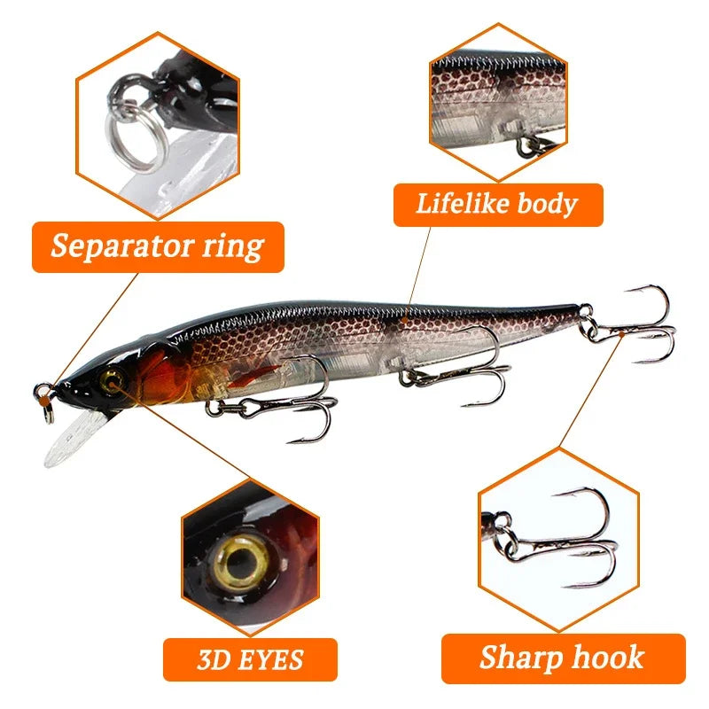 Swim-bait Fishing Lure 115mm/14g – Minnow Crankbait for Pike & Perch
