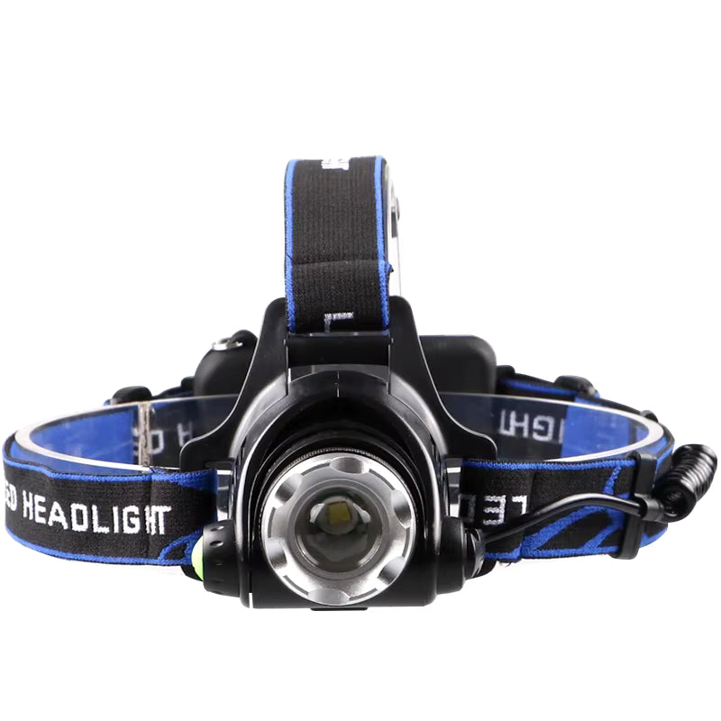 Powerful Rechargeable Headlight, Zoomable & Waterproof Head Torch for Camping, Fishing & Outdoor Use