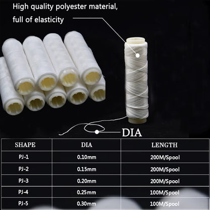 0.20 200m Invisible Fishing Line – High Tensile Floating Bait Line, Elastic Thread for Sea Fishing Accessories