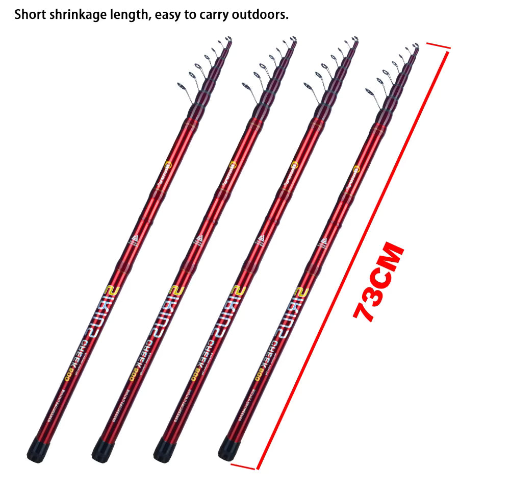 BIUTIFU Telescopic Bolognese Fishing Rod – 4.0m–6.5m T800 Carbon Ultralight Spinning & Float Rod, 30g Trout Travel Pole