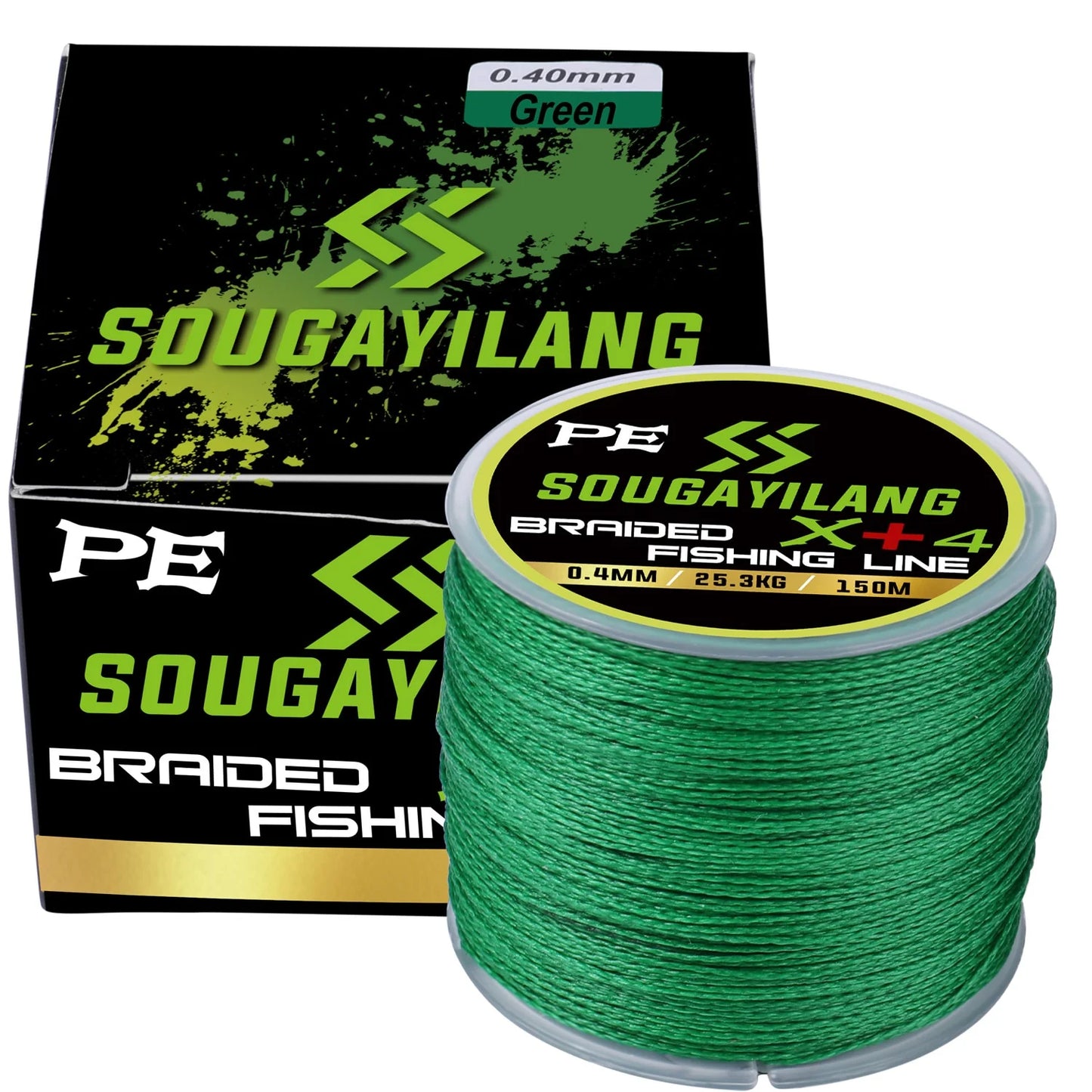 Sougayilang 100 Meters 4X Braided Fishing Line – Multifilament, 5-Color, 100m/300m Spool, 66LB Strength, Saltwater & Freshwater Ready"