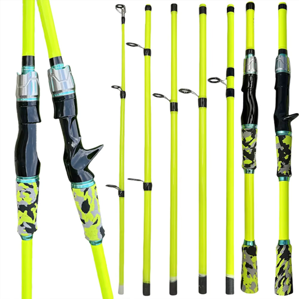 2.1m / 1.8m Ultralight Carbon Fiber Fishing Rod – 4/5 Section Spinning & Casting