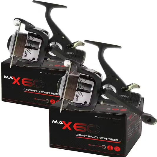 Carp Fishing Max 60 2BB Free Runner Reel with 10lb Line