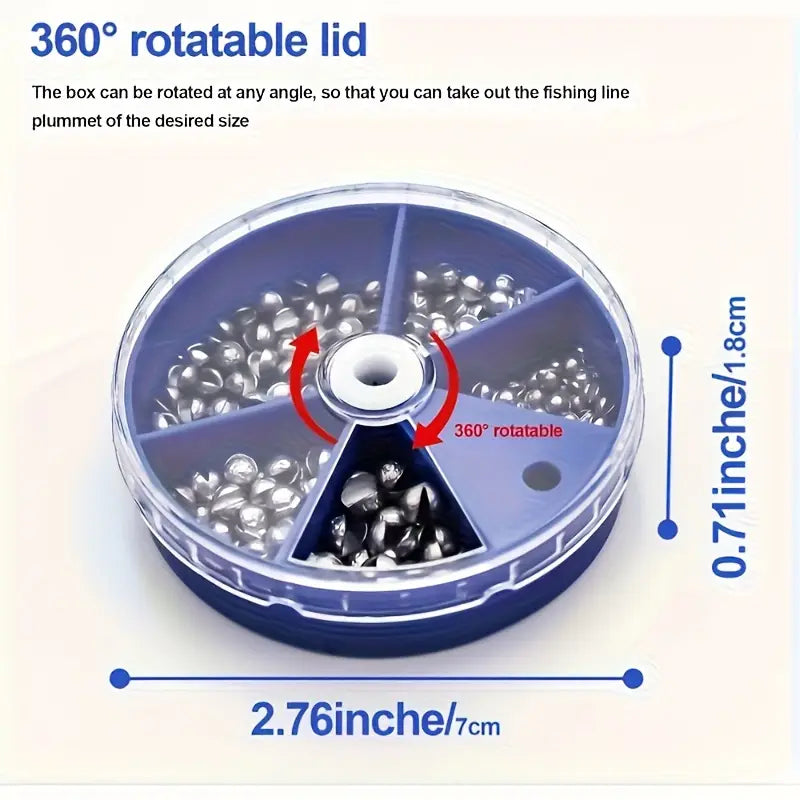 Adjustable Round Fishing Sinkers (5 Sizes) – Durable Tackle Accessories & Great Gift for Anglers