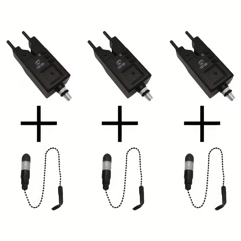 Three JS Fun Quality Black Swingers – Ultra-Sensitive Carp Bite Alarm Indicators