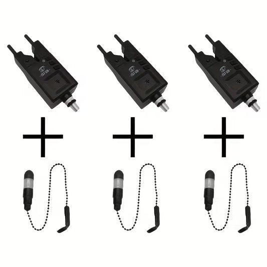 Three JS Fun Quality Black Swingers – Ultra-Sensitive Carp Bite Alarm Indicators