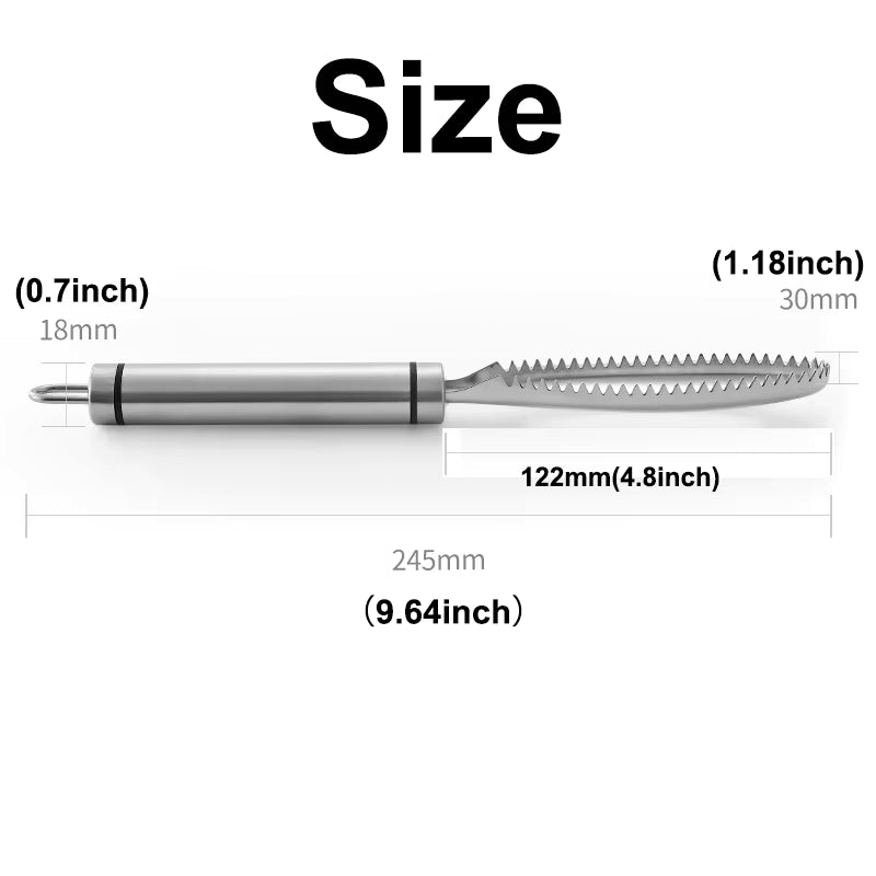 Stainless Steel Fish Scale Remover and Tweezers – Easy Fish Cleaning & Descaling Tool